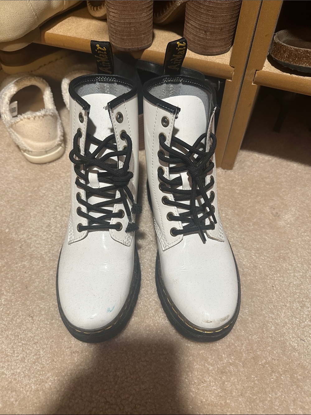 White Dr Martin Boots with Black Laces